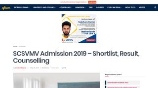 
                            11. SCSVMV Admission 2019 – Application Form (Released), Eligibility ...