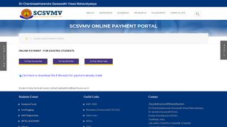 
                            3. SCSVMV Online payment | Sri Chandrasekharendra Saraswathi ...