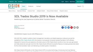 
                            13. SDL Trados Studio 2019 Is Now Available - PR Newswire