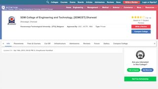 
                            11. SDM College of Engineering and Technology, [SDMCET] Dharwad ...