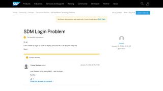 
                            3. SDM Login Problem - archive SAP