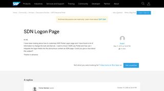 
                            2. SDN Logon Page - archive SAP