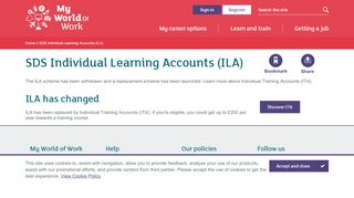 
                            5. SDS Individual Learning Accounts (ILA) | My World of Work