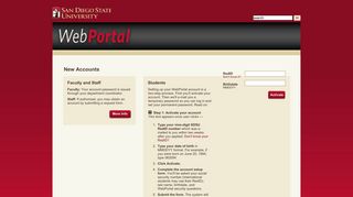 
                            2. SDSU | WebPortal - San Diego State University | Enrollment Services