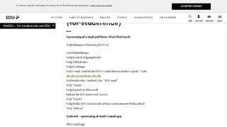 
                            3. SDU e mail via smartphone (for studerende) - Syddansk Universitet