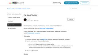 
                            7. Se connecter – Deezer Support