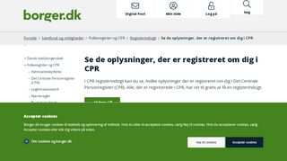 
                            6. Se de oplysninger, der er registreret om dig i CPR - Borger.dk