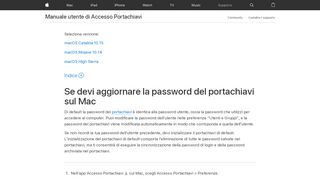 
                            2. Se devi aggiornare la password del portachiavi sul Mac - Supporto ...