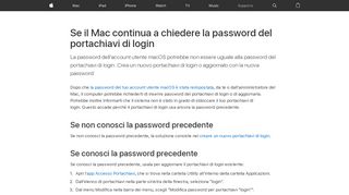 
                            1. Se il Mac continua a chiedere la password del portachiavi di login ...