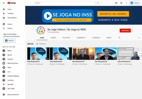 
                            6. Se Joga Vídeos / Se Joga no INSS - YouTube