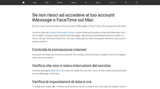 
                            3. Se non riesci ad accedere al tuo account iMessage o FaceTime sul ...