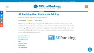 
                            11. SE Ranking User Reviews & Pricing - Fit Small Business