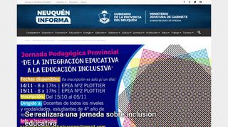 
                            11. Se realizará una jornada sobre inclusión educativa | Neuquén Informa