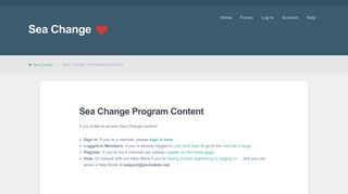 
                            6. Sea Change Program Content | Sea Change