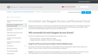 
                            4. Seagate Personal Cloud Benutzerhandbuch - Einrichten von Seagate ...