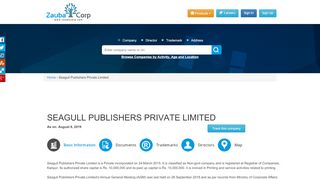 
                            12. SEAGULL PUBLISHERS PRIVATE LIMITED - Company, directors and ...