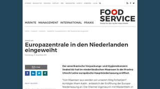 
                            8. Sealed Air: Europazentrale in den Niederlanden eingeweiht