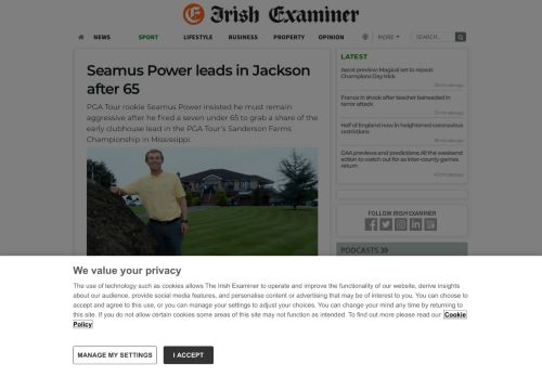 
                            6. Seamus Power leads in Jackson after 65 | Irish Examiner