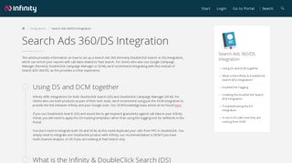 
                            11. Search Ads 360/DS Integration - Infinity Knowledge Base