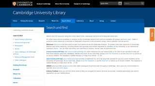 
                            5. Search and find | Cambridge University Library