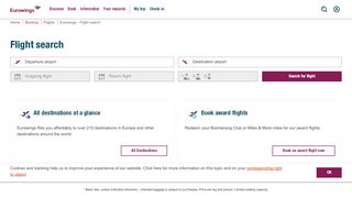 
                            10. Search - Book flights - Eurowings