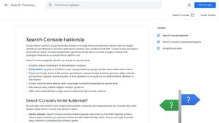 
                            7. Search Console hakkında - Search Console Yardım - Google Support