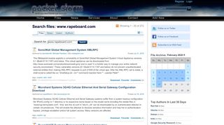 
                            5. Search files: www.rapeboard.com ≈ Packet Storm