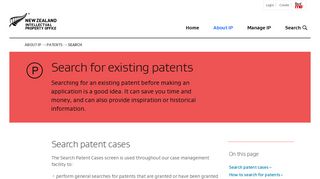 
                            10. Search for existing patents | Intellectual Property Office of New Zealand