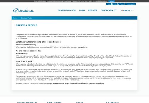 
                            9. Search for jobs at CVWarehouse Candidate Portal | Create a profile ...
