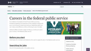 
                            9. Search for jobs - Careers in the federal public service - Veterans ...