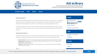 
                            3. Search Help | AIS Electronic Library (AISeL) | Association for ...