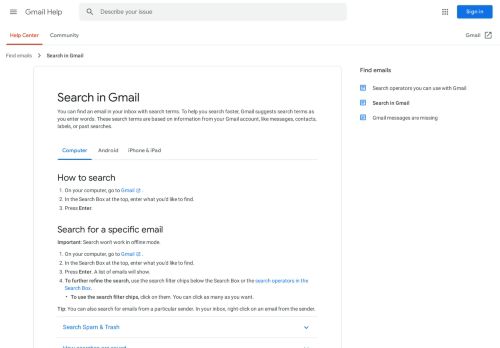 
                            4. Search in Gmail - Computer - Gmail Help - Google Support