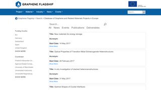 
                            11. Search Projects Database | Graphene Flagship