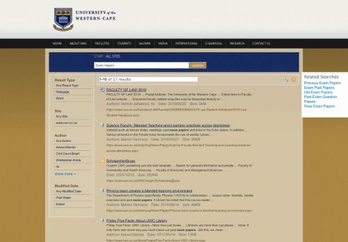 
                            6. Search Results : Exam Papers - UWC