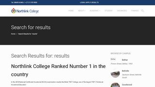
                            2. Search Results for “results” - Northlink College