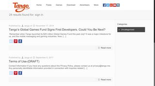 
                            2. Search Results for “sign in” – Tango