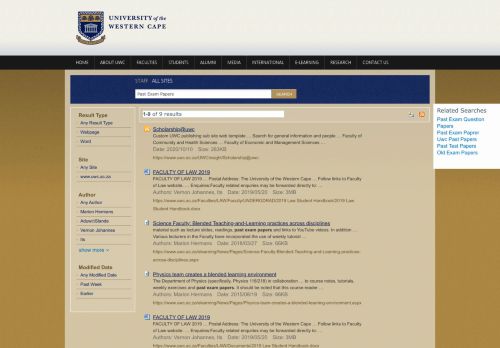 
                            5. Search Results : Past Exam Papers - UWC