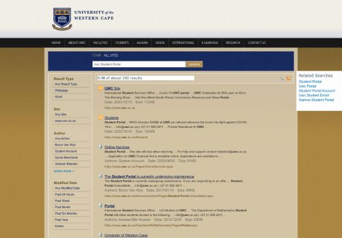 
                            9. Search Results : Uwc Student Portal