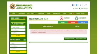 
                            4. Search Seats - Pakistan Railways