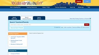 
                            3. Search Teachers/Parents - Spelling City