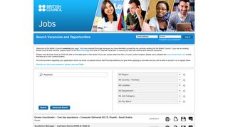 
                            13. Search Vacancies and Opportunities - British Council jobs portal