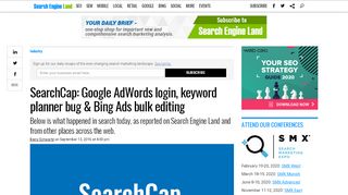 
                            8. SearchCap: Google AdWords login, keyword planner bug & Bing Ads ...