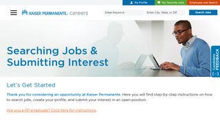 
                            12. Searching Jobs & Submitting Interest - Kaiser Permanente