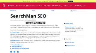 
                            7. SearchMan SEO - App Store SEO Service - Mobile Dev Memo
