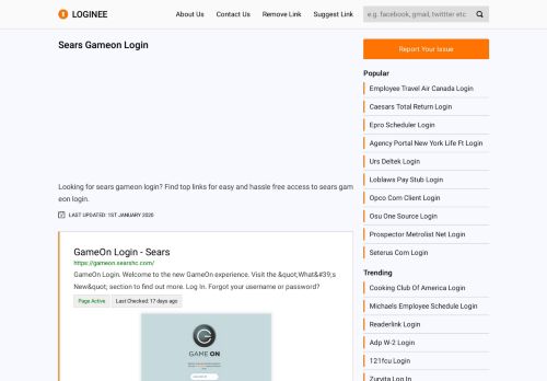 
                            2. Sears Gameon Login - Your Ultimate Gateway to Login into any Website!