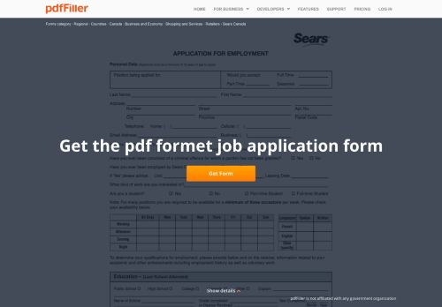 
                            10. Sears Job Application Pdf - Fill Online, Printable, Fillable, Blank ...