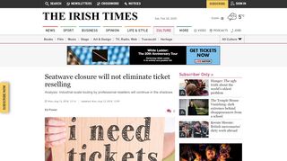 
                            13. Seatwave closure will not eliminate ticket reselling - Irish Times