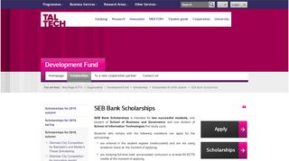 
                            11. SEB Bank Scholarships < Scholarships for 2018, autumn ... - TTÜ