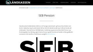 
                            8. SEB Pension >> overtages af Danica Pension i sommeren 2018