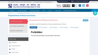 
                            11. SEBI Investor | Empanelment of Resource Persons